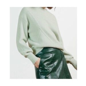 Ted Baker London Ummaa Mint Green Cable Knit Sweater